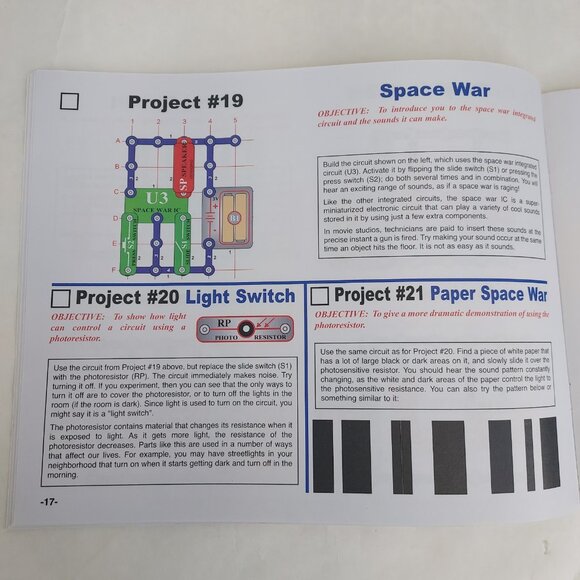 Elenco Snap Circuits Jr. SC-100 Electronics Exploration Kit Complete Clean Box - Picture 9 of 10